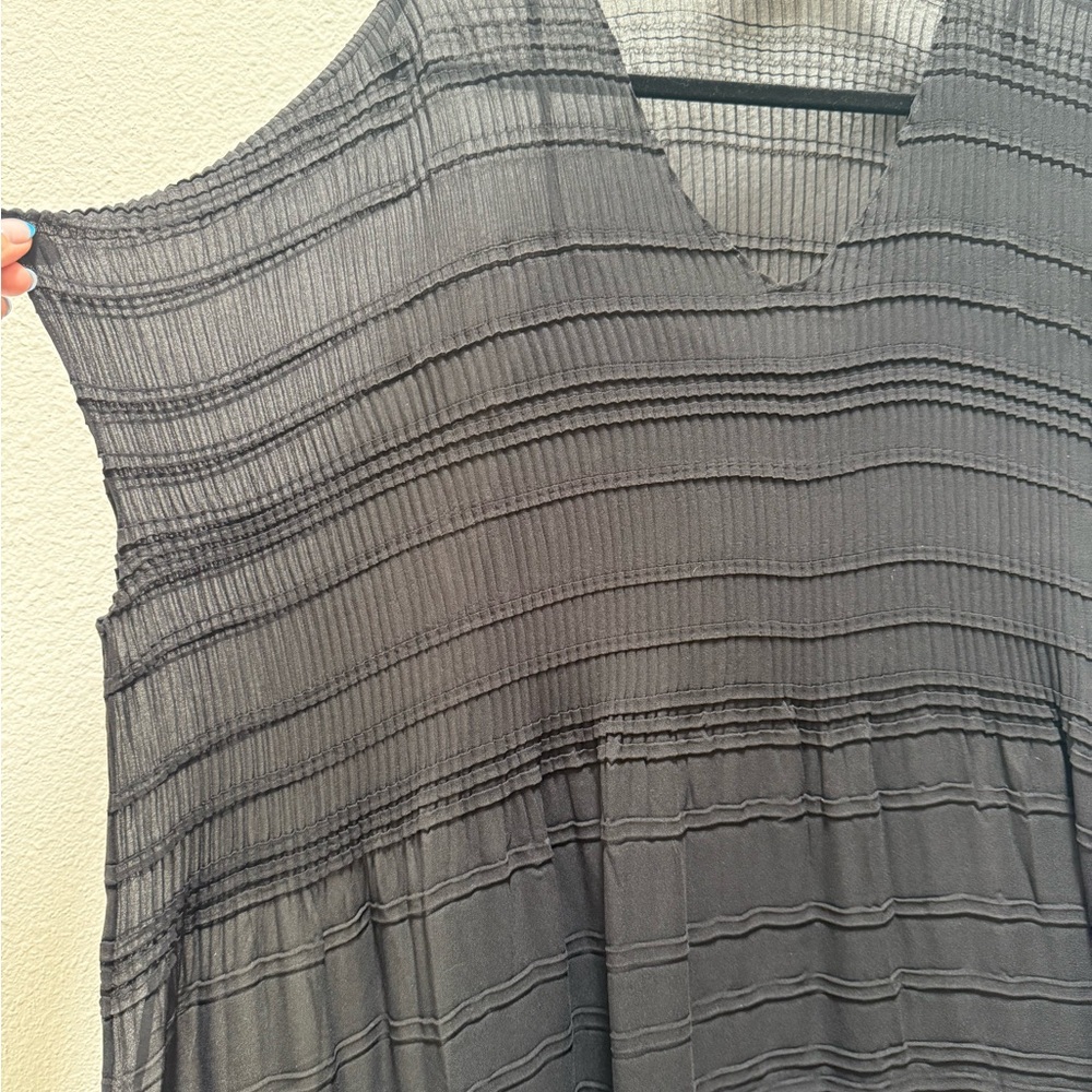 Lafayette 148 New York Black Flowy Midi Dress